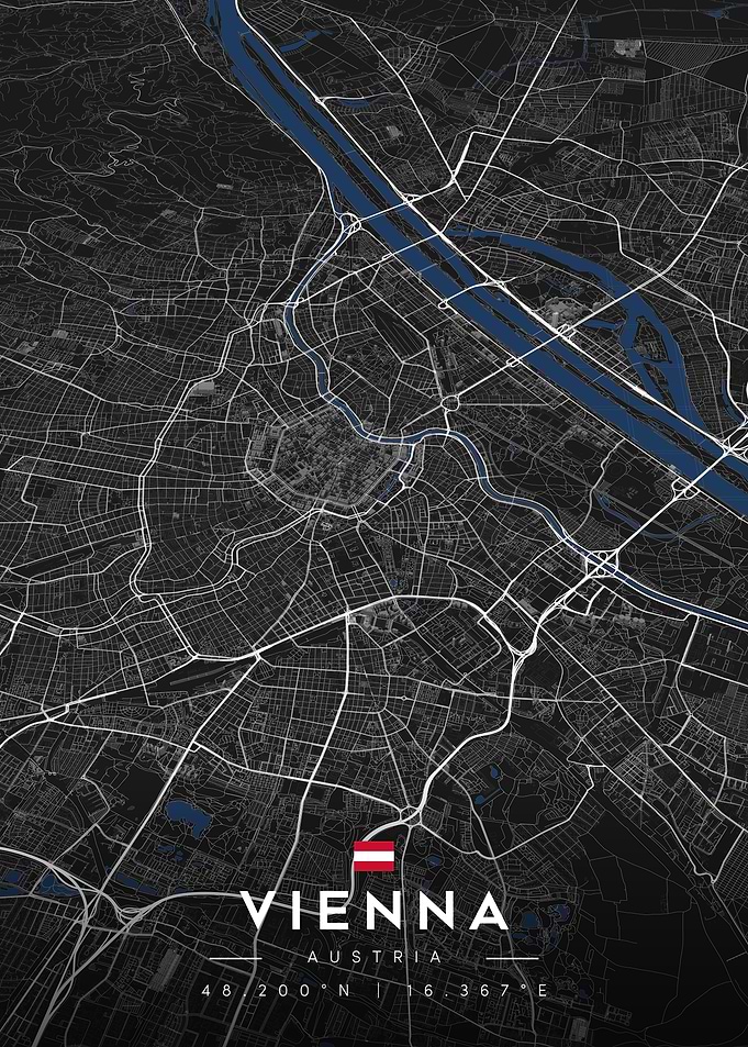 Vienna, Austria City Map
