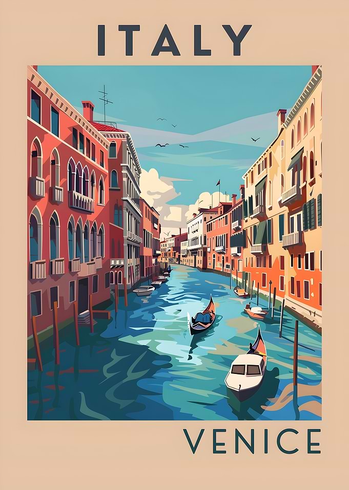 Italy Venice Travel Poster