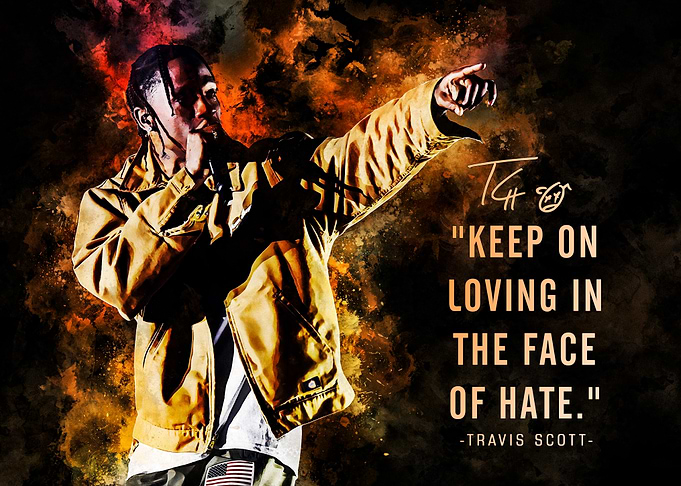 Travis Scott Portrait with Quote