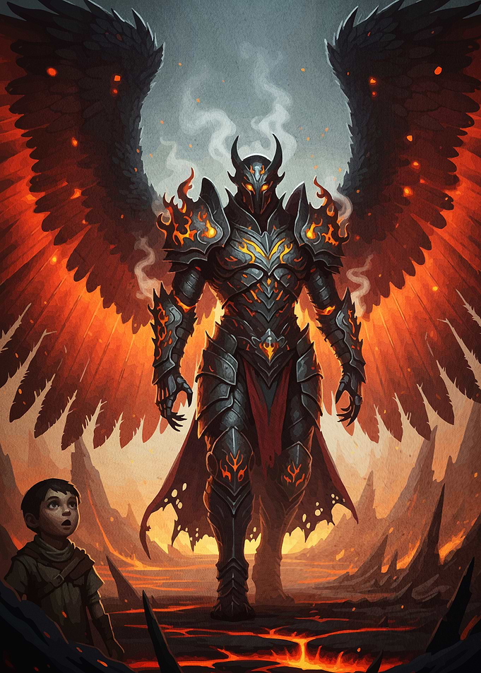 Armored Angel Boy Hellscape