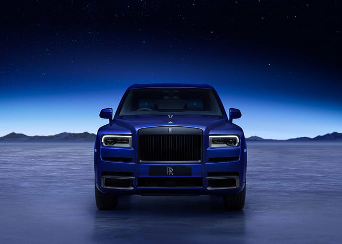 Blue Rolls Royce Cullinan Front View