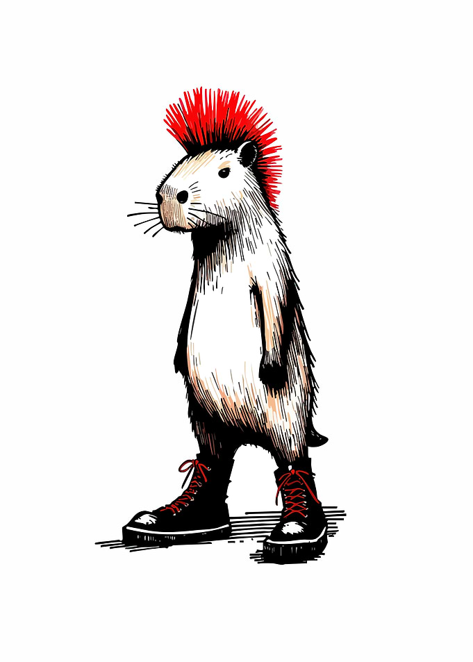 Punk Rock Rodent Illustration
