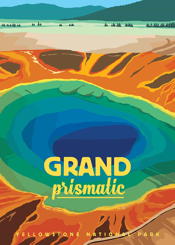 Grand Prismatic Spring Travel Poster