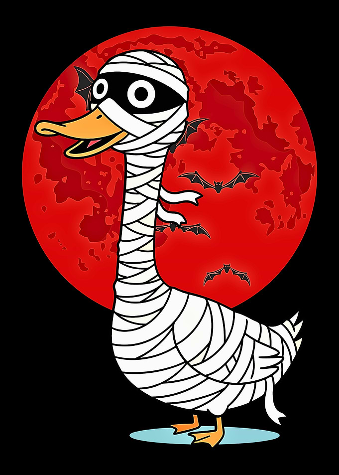 Mummy Duck Halloween Cartoon