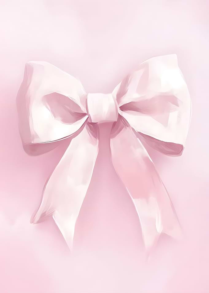 Soft Pink Coquette Bow Feminine Art
