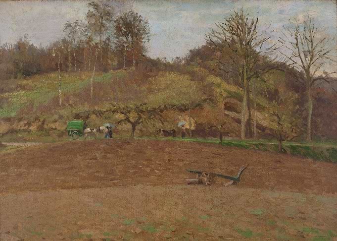 Rural Landscape with Farmers and Animals