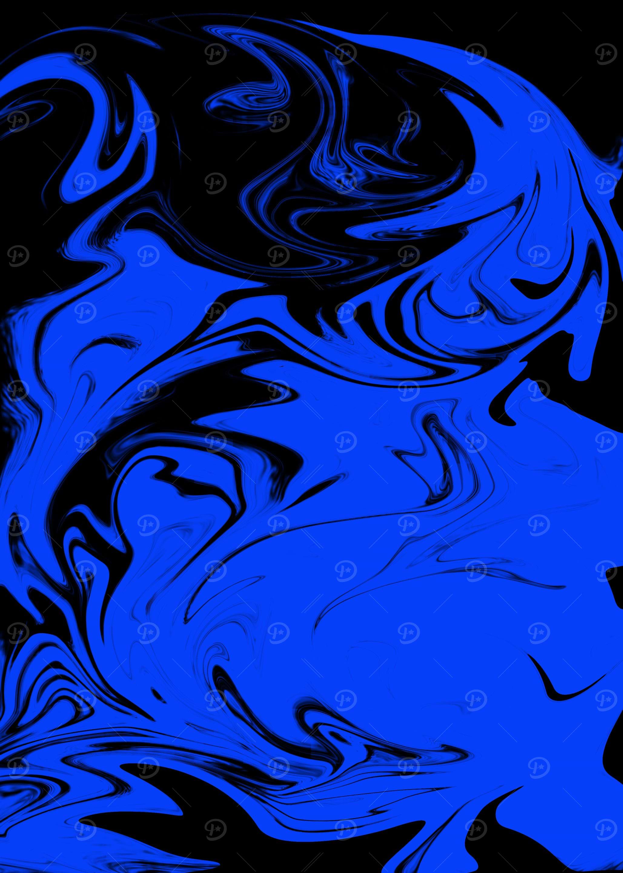 Abstract Blue and Black Swirls