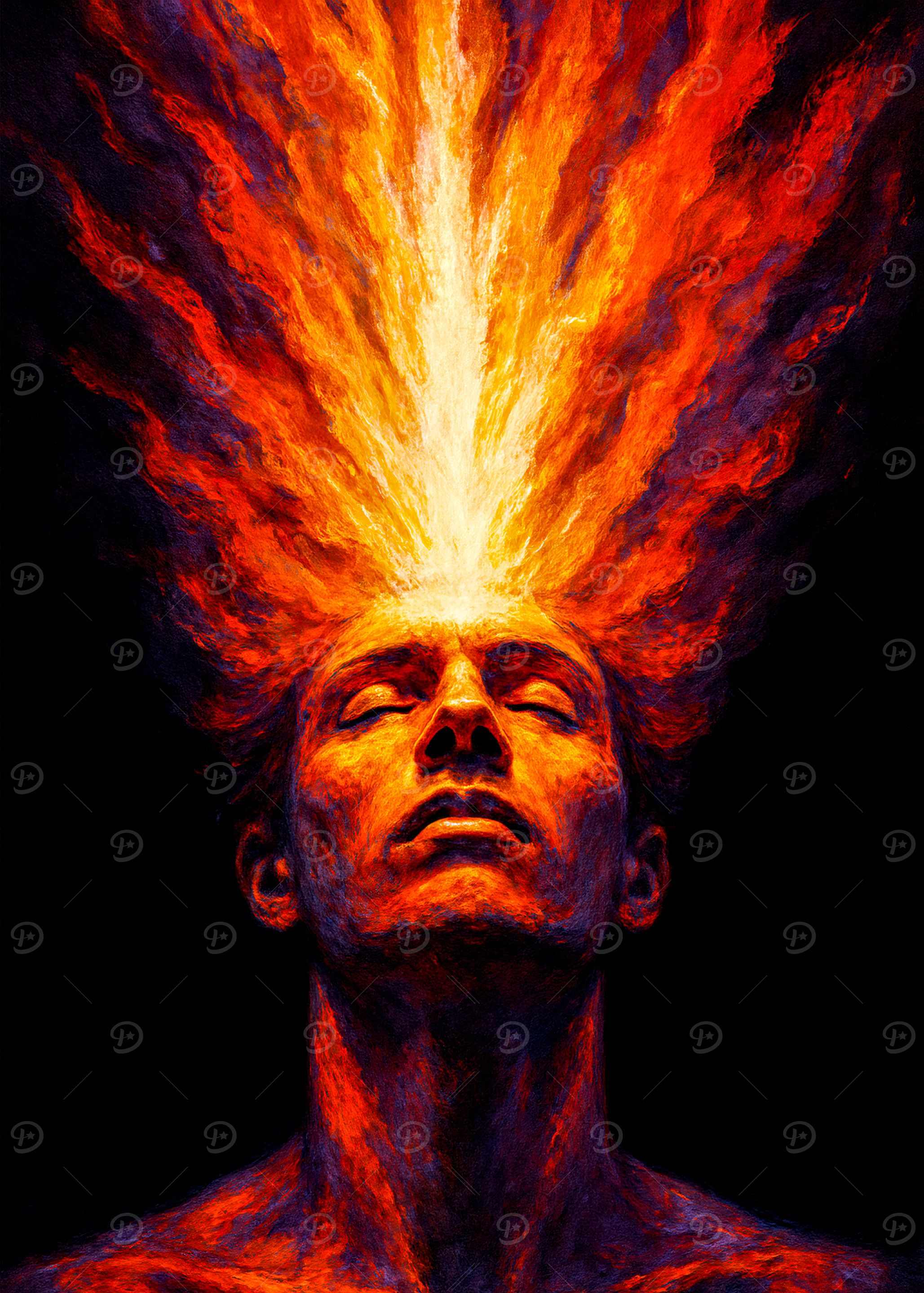 Fiery Mind: Abstract Portrait