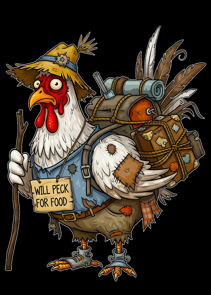 Cartoon Chicken Traveler