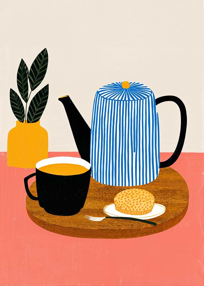 Still Life with Teapot and Cake