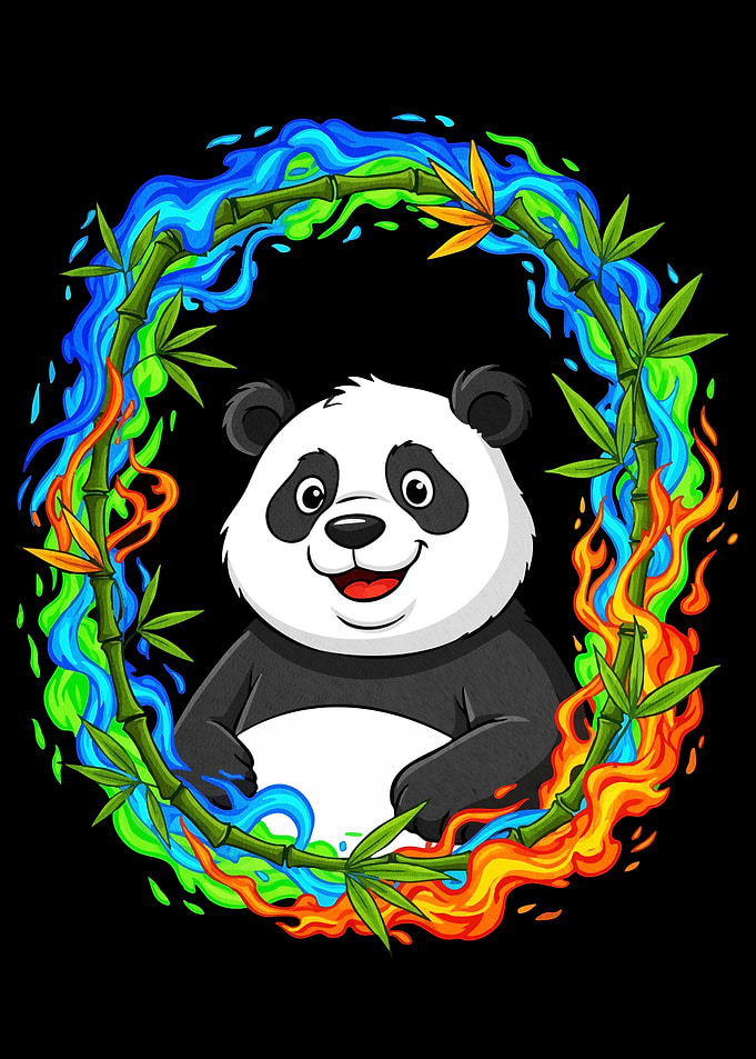 Panda Bamboo Flames