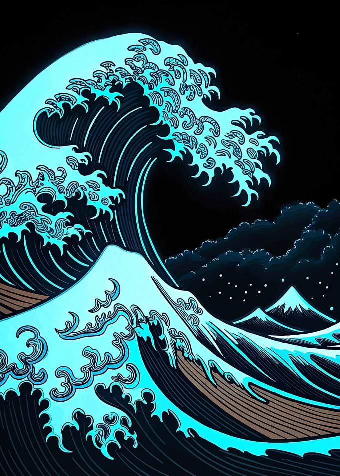 Great Wave off Kanagawa Cyan Variant