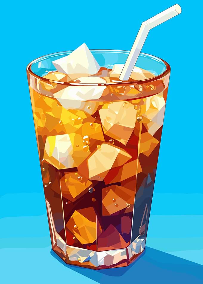Iced Drink with Straw
