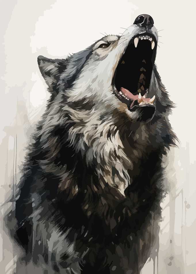 Roaring Wolf Portrait