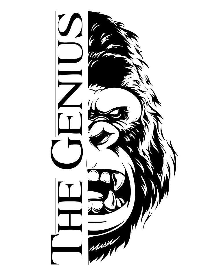 The Genius Gorilla Black and White