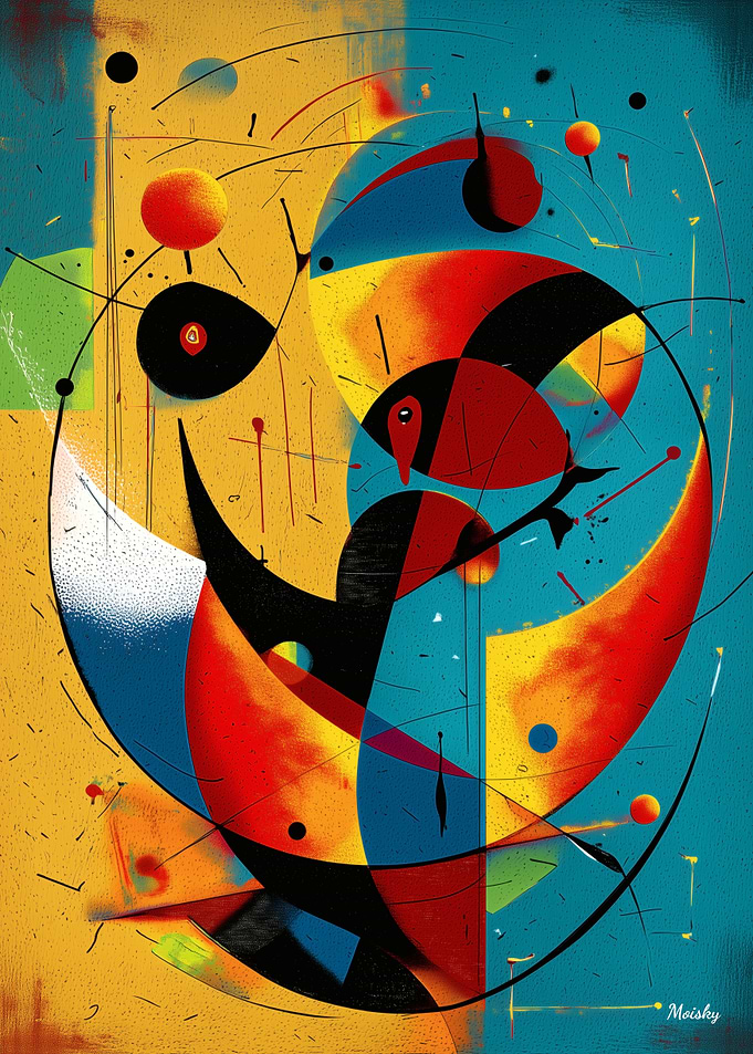 Cosmic Crescents and Orbits – Mid-Century Modern Abstract Geometry