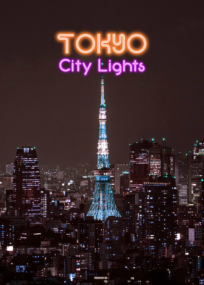 Tokyo City Lights at Night