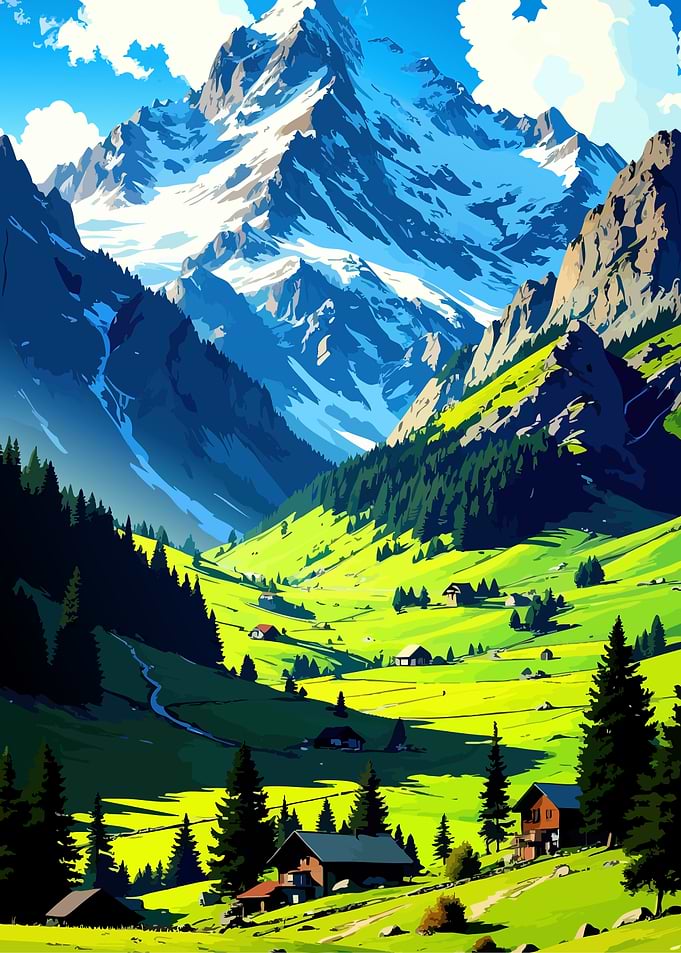 Mountain Valley Landscape