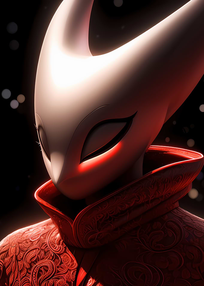 Hollow Knight character in red