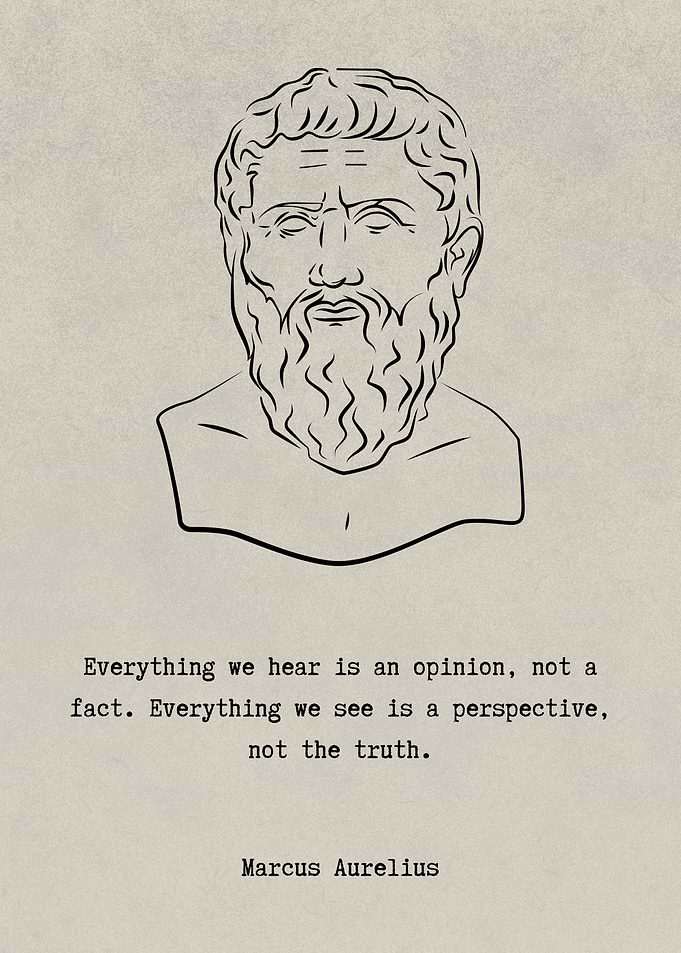 Marcus Aurelius Quote Portrait Line Art