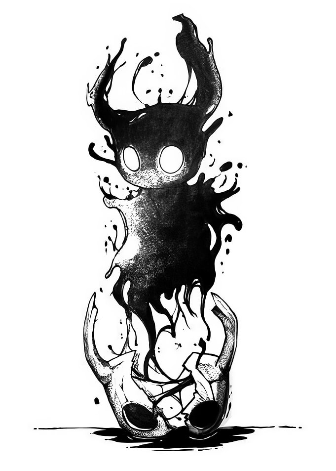 Hollow Knight Ink Drawing