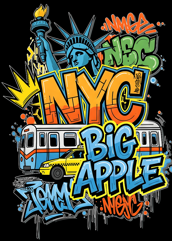 NYC Graffiti Art with Statue of Liberty