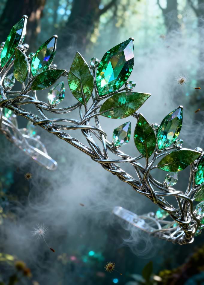 Emerald and Leaf Crown in Forest