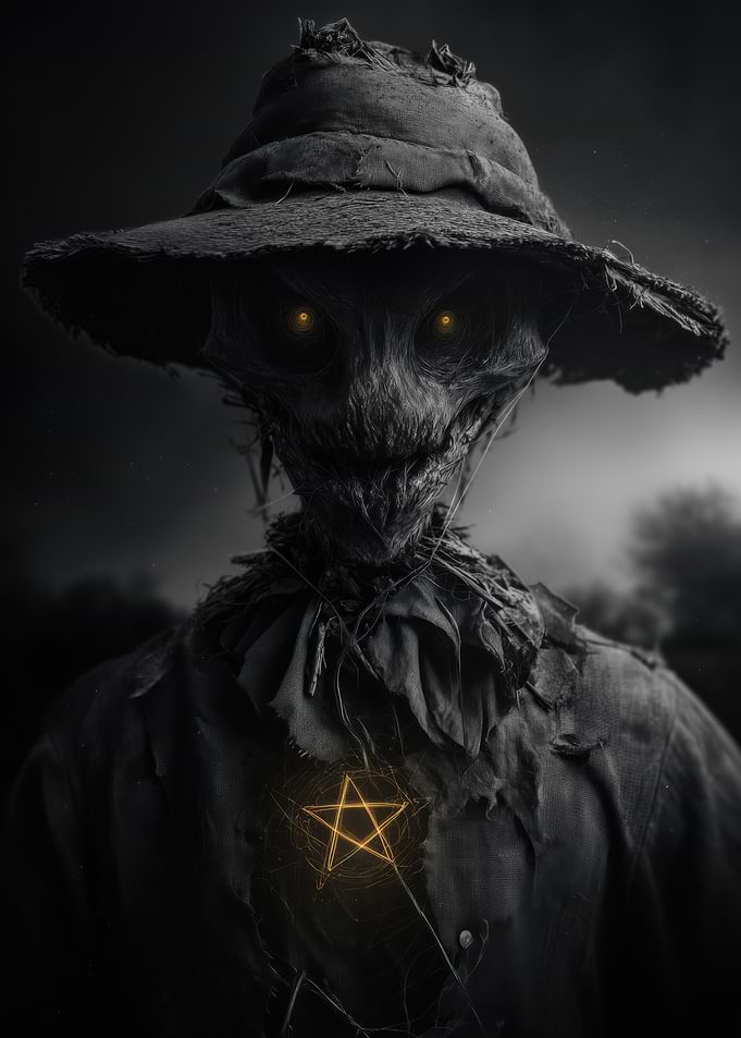 Creepy Scarecrow with Pentagram