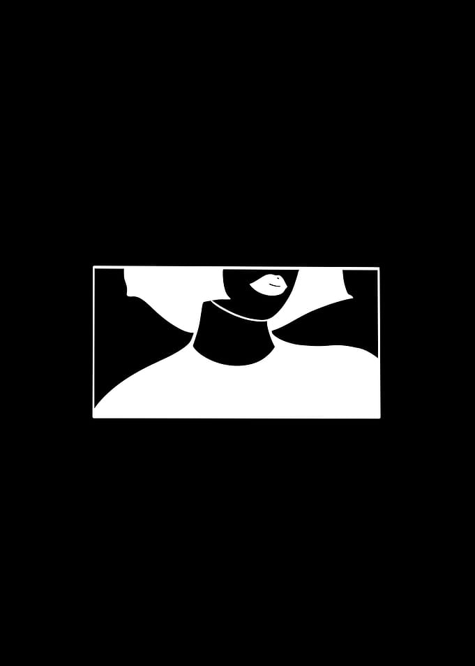Minimalist Black and White Portrait