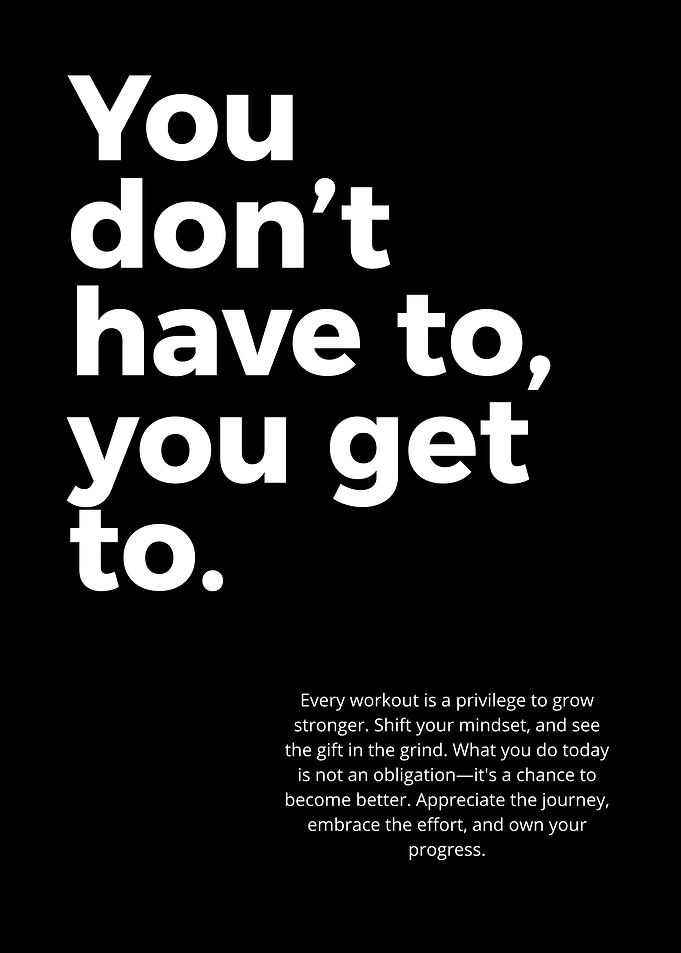Motivational Fitness Quote on Black