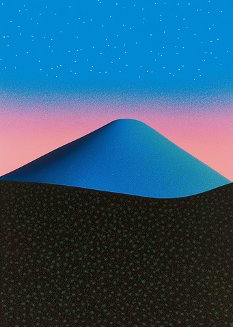 Minimalist Mountain Landscape at Dusk