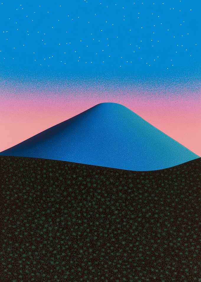 Minimalist Mountain Landscape at Dusk