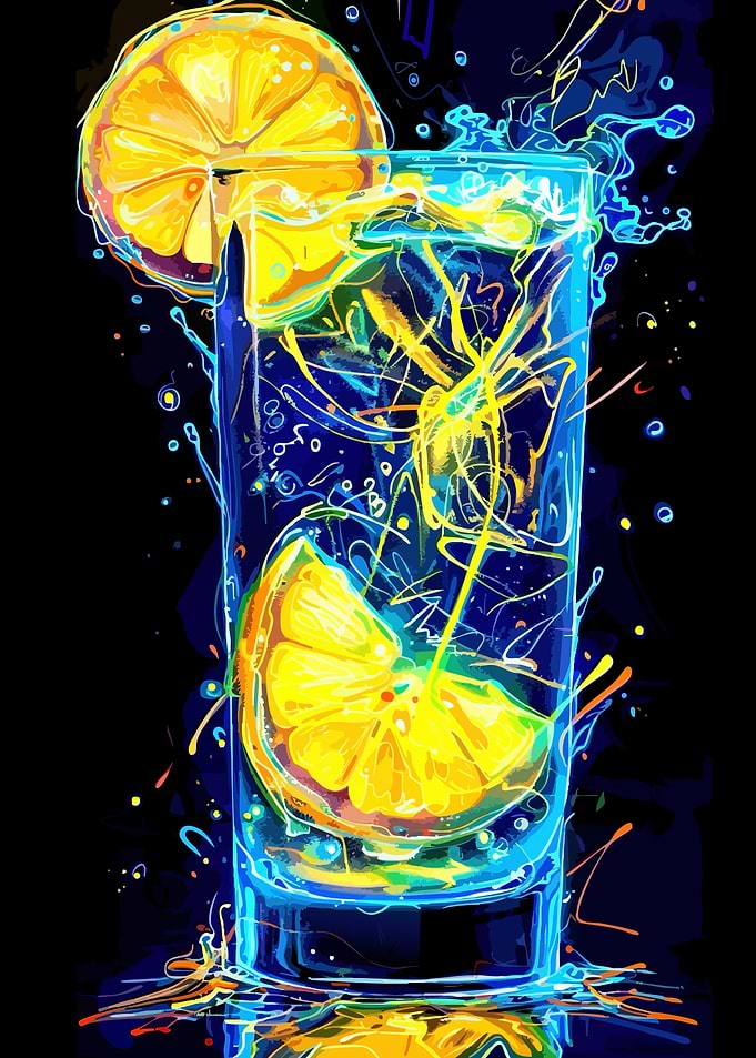 Vibrant Lemon Drink Illustration