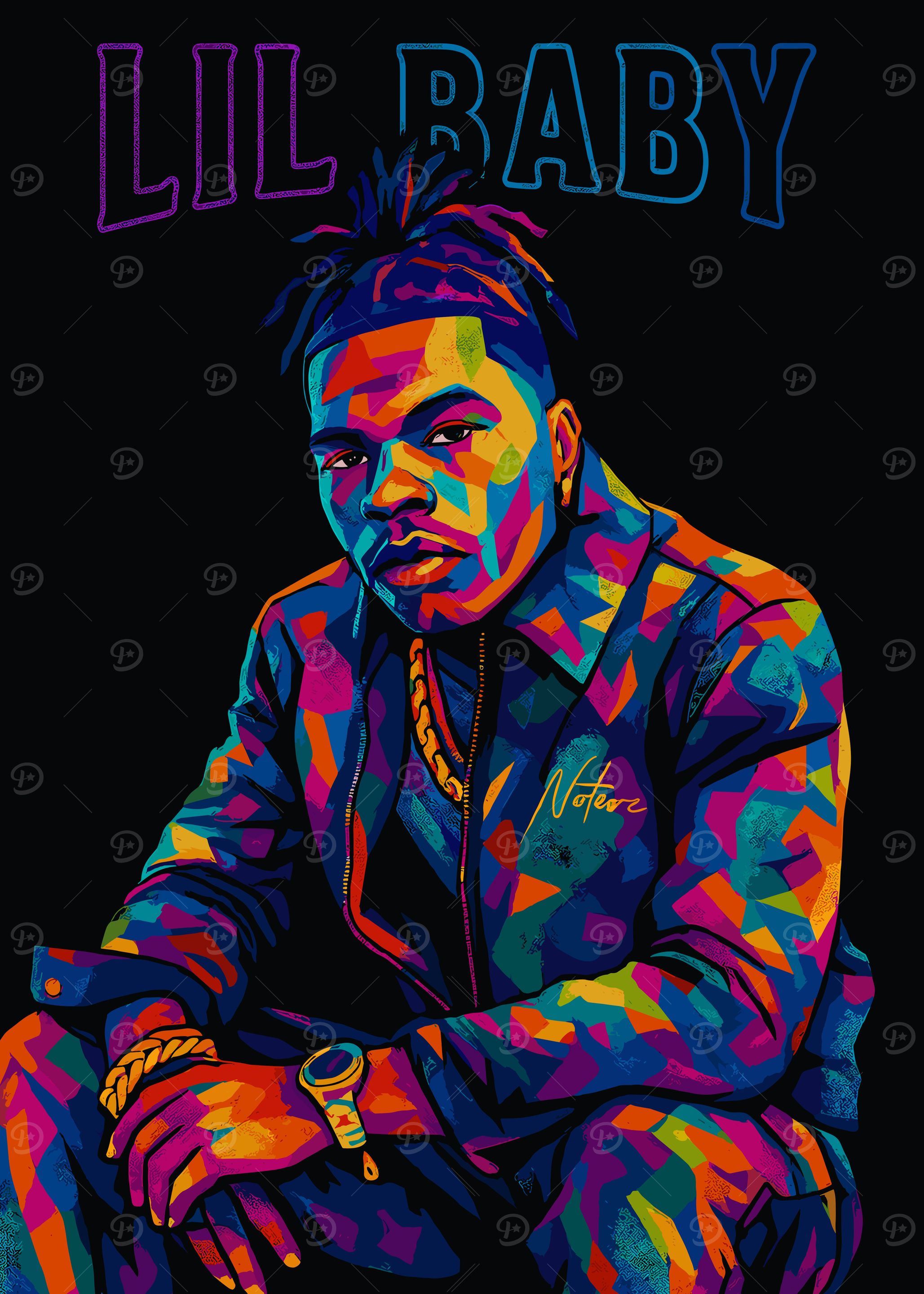 Lil Baby Colorful Portrait