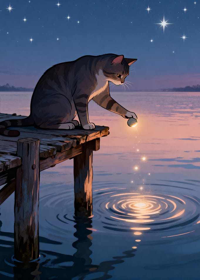 Cat and the Glowing Orb