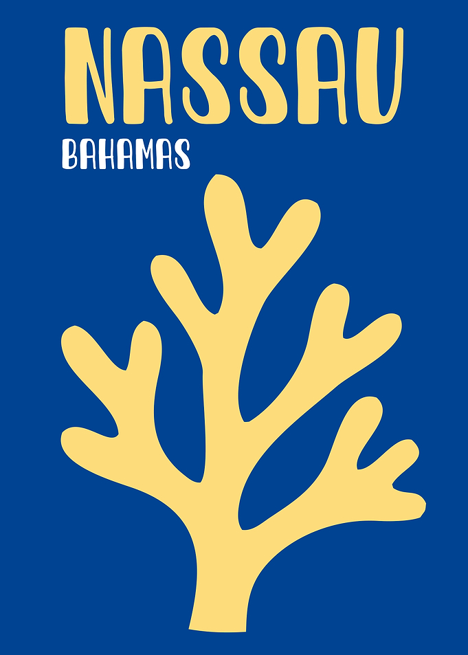Nassau Bahamas Preppy Travel Poster