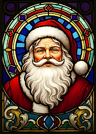 Stained Glass Santa Claus Portrait