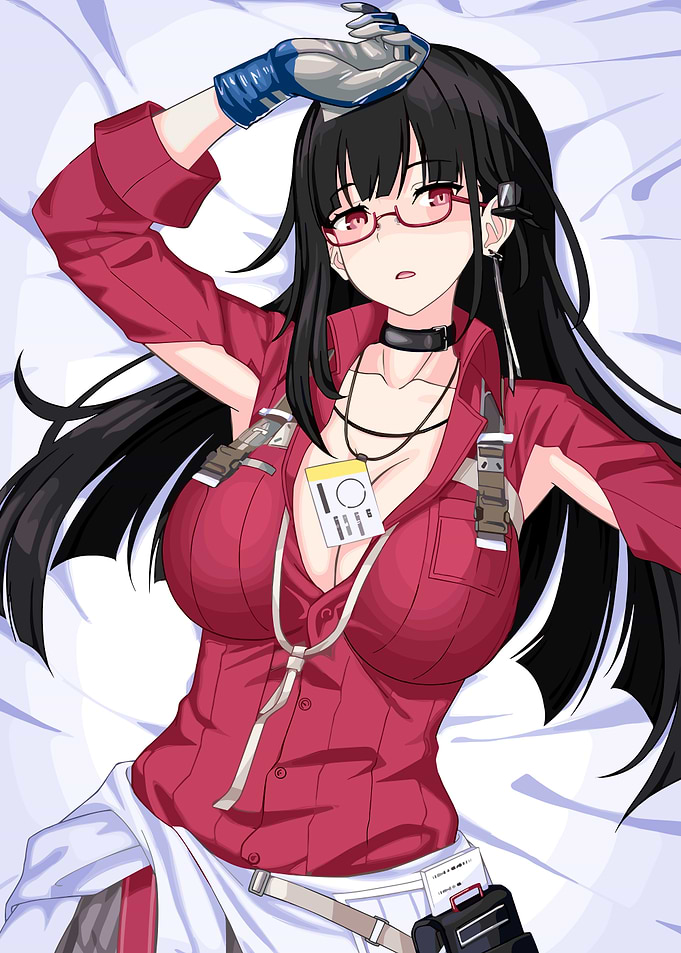 Anime Girl Mechanic Lying Down