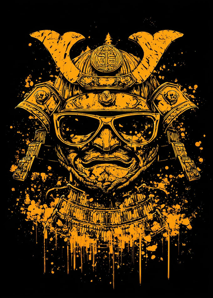 Cool Samurai with Sunglasses Poster