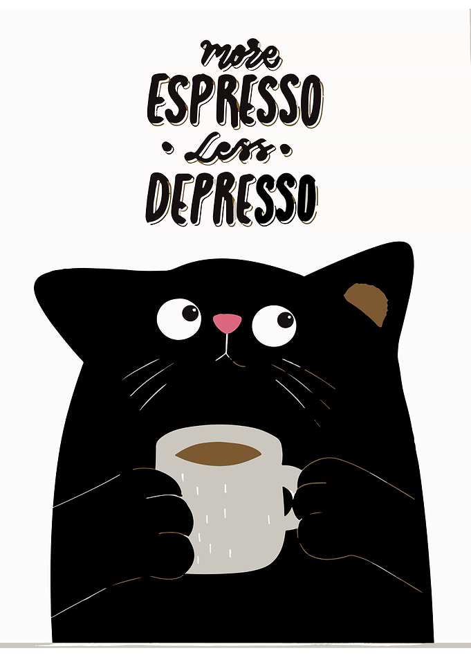 Espresso Cat Illustration