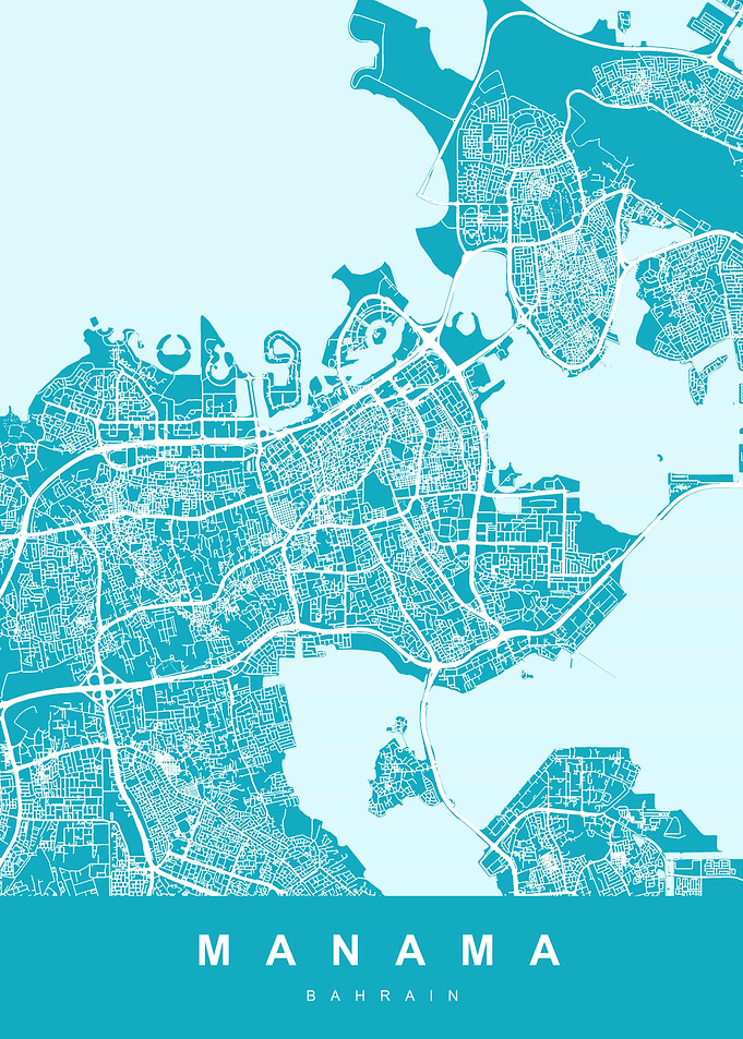 Manama, Bahrain City Map Art