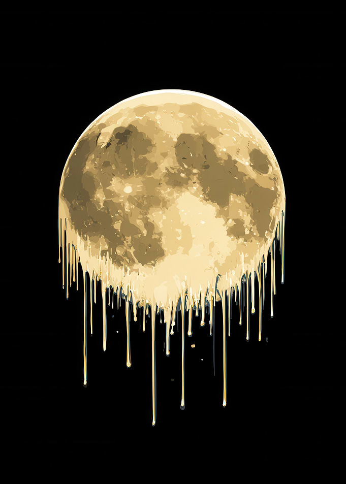 Melting Moon Digital Art
