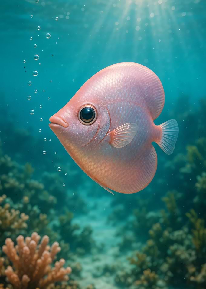Pink Fish in Coral Reef