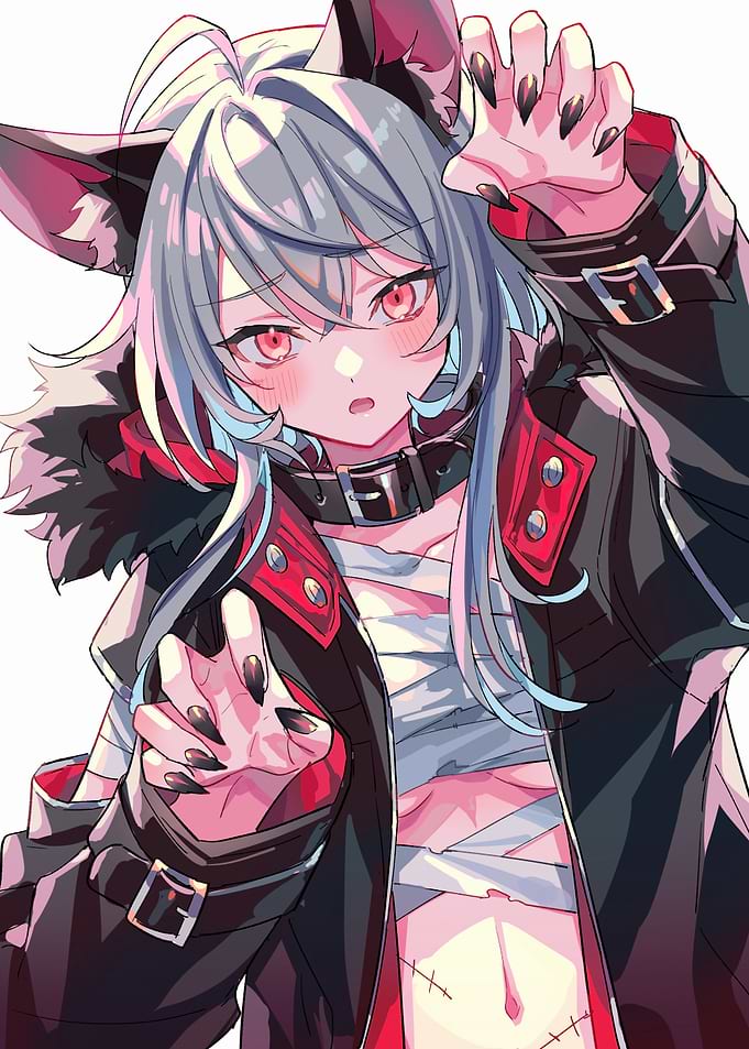 Anime Wolf Girl with Claws
