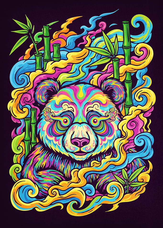 Colorful Panda Bamboo