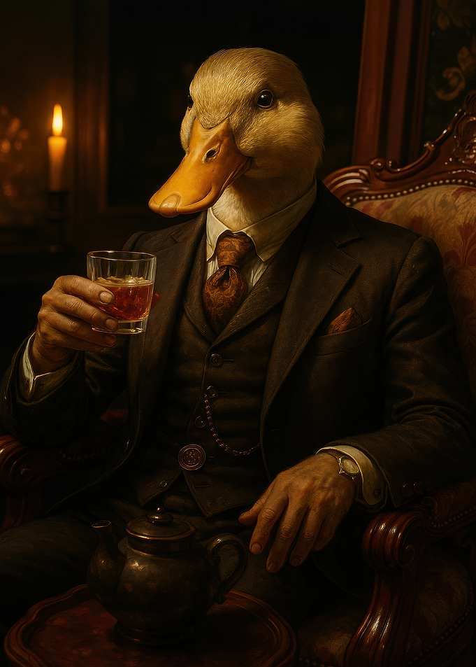 Duck Gentleman with Drink