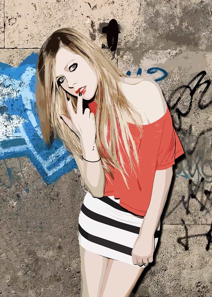 Blonde Woman in Graffiti Setting