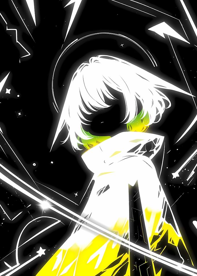 Abstract Anime Girl with Glowing Aura