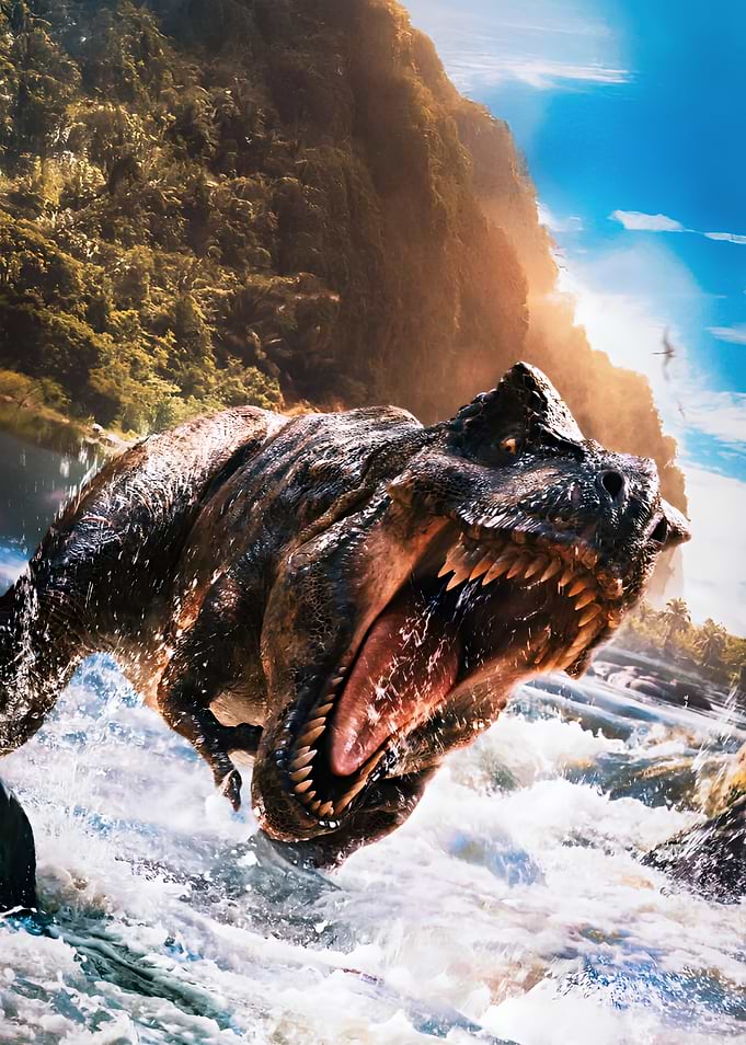 Tyrannosaurus Rex in a Jungle River