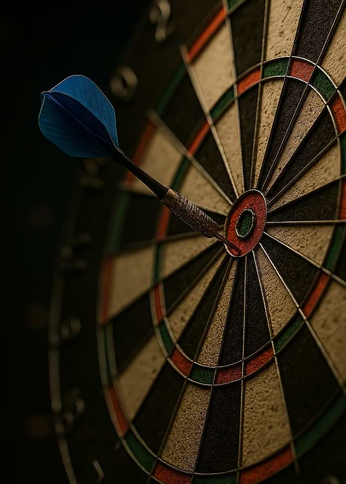 Dart hitting the bullseye